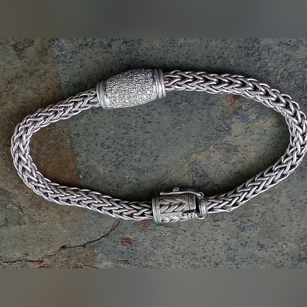 Sterling silver/18kt white gold with Natural diamonds bracelet